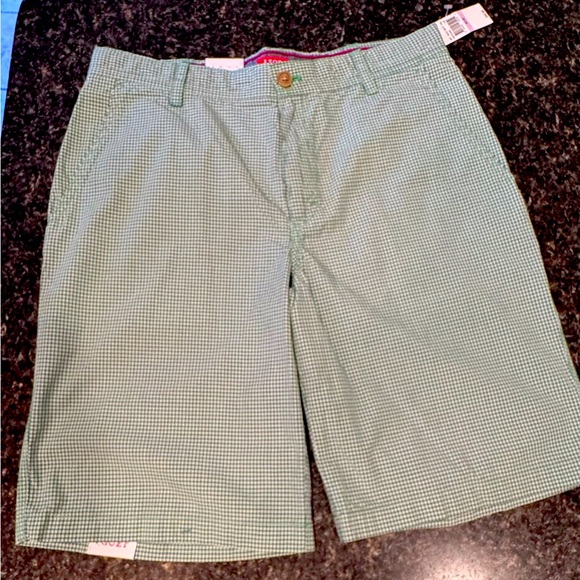 Izod NWT 32” green/blue check pattern. 10.5” length. - Picture 1 of 6